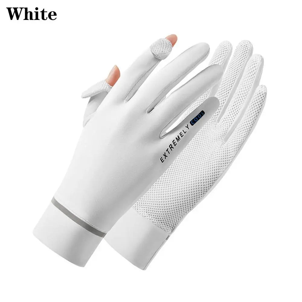 Cycling Driving Running Thin Summer Ice Silk Gloves Sun Protection Gloves Anti-UV Gloves Mittens