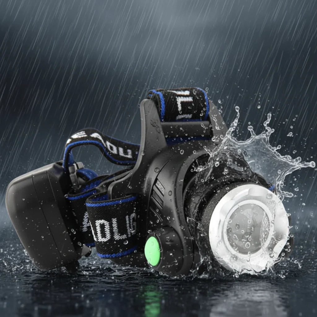 Powerful LED Headlamp Zoomable Rechargeable Waterproof for Camping Fishing