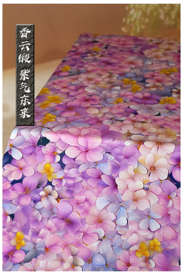 Digital Printed Rayon Fabric Summer By Meters for Women Dress Pajamas Cool Blankets Diy Sewing Soft Smooth Floral Textile Cloth