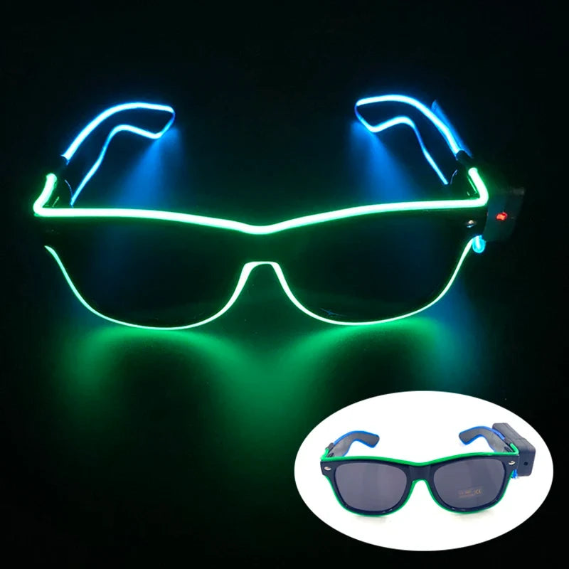 New Cool Wireless Glowing LED Light Up Glasses For Rave Festival Party Luminous Neon Mosaic Sunglasses Club Disco Eye Glasses