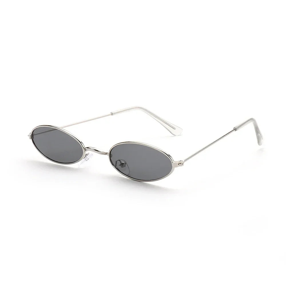 1PC Vintage Small Frame Shades Retro Oval Black Sunglasses Unisex Luxury Brand Designer Pink Sun Glasses Female Travel Eyewear