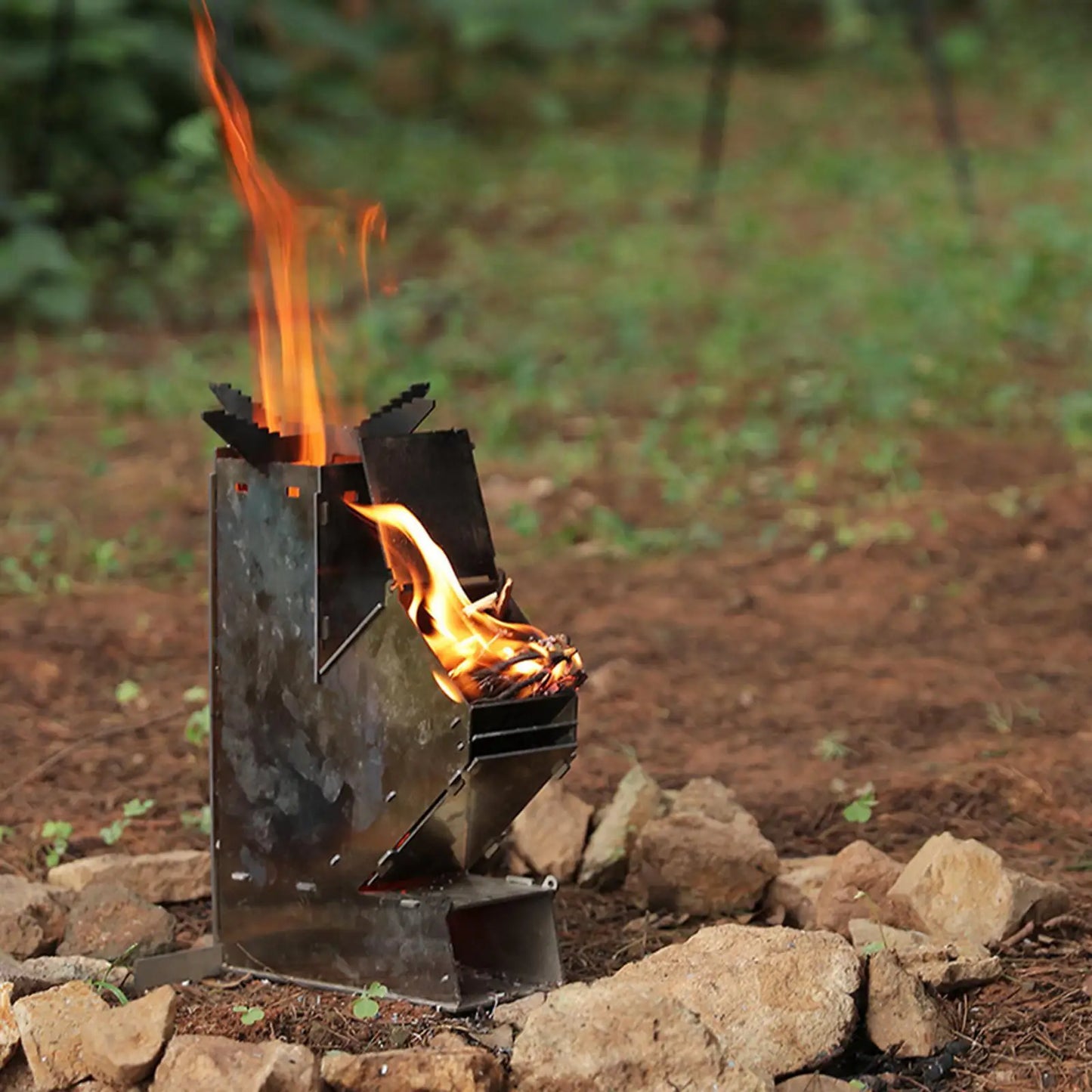 Stainless Steel Camping Rocket Stove Woodburning for Outdoor Tent Heater