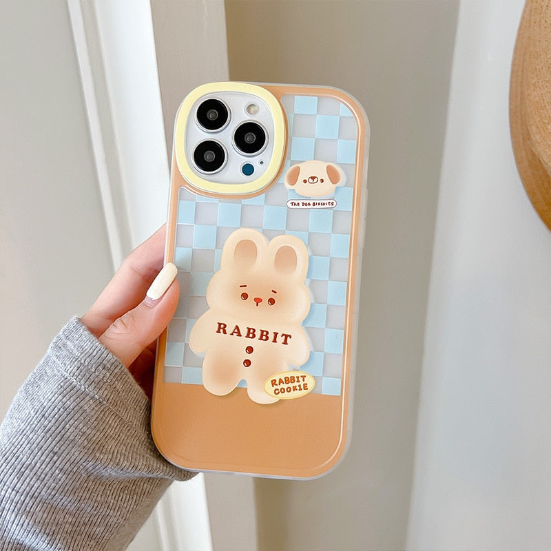 Funda de iPhone Cachorro y Conejito de Chocolate