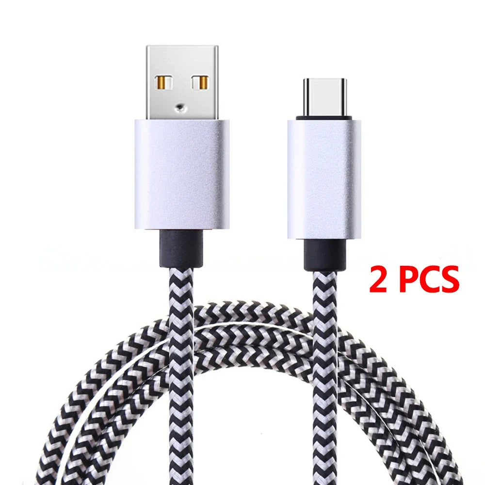 1-3Pcs USB Type C Cable Fast Charging Battery Charger Wire Woven Nylon Data Cable Mobile Phone Charger For Huawei Samsung USB C
