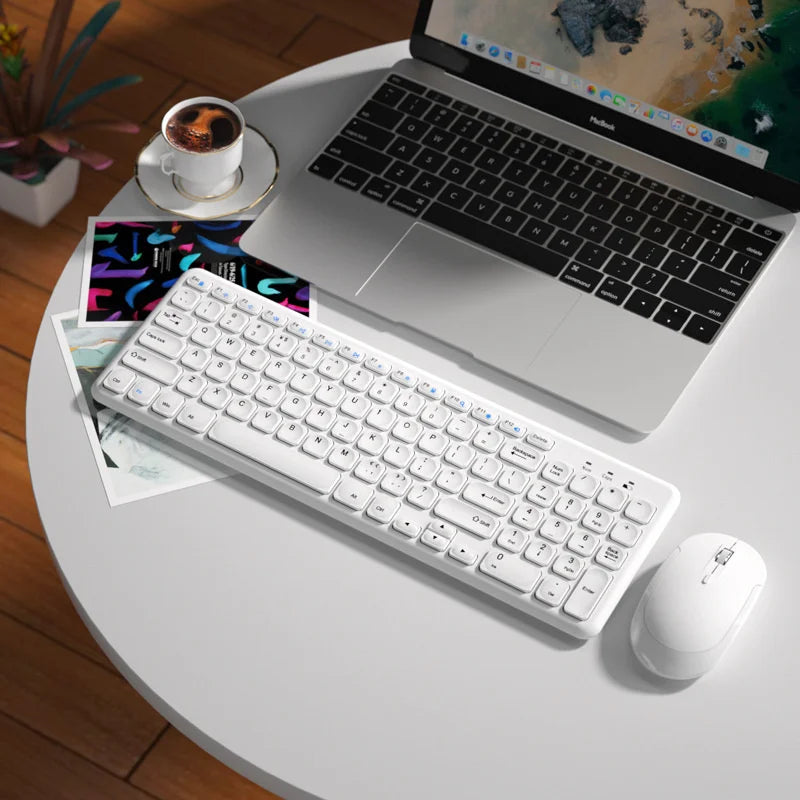 Fashion Keyboard and Mouse Set Wireless PC Gamer Keyboards and Mouse Kit Ultra Thin Office Ergonomic Gaming Keypad Mice Purple