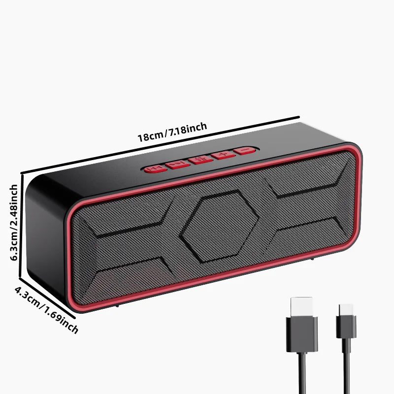 Bluetooth Speaker Portable Wireless,10W Dual Driver Stereo Loud Bass,TWS FM TF USB AUX Hands-Free,BT 5.0 10H Home Outdoor Party
