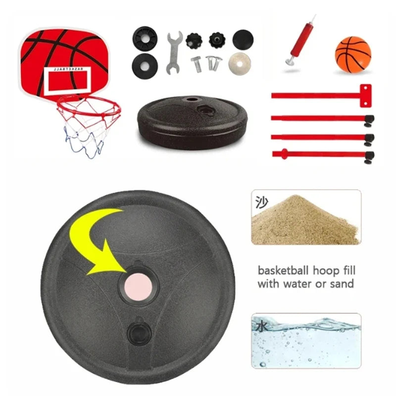 Basketball Hoop 63-150CM Toddler Adjustable Stand Rack Toys For Kids Baby Outdoor Indoor Ball Sport Basket Holder Hoop Game
