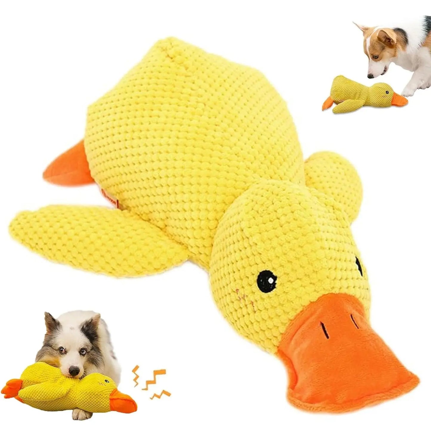 1/3pcs Yellow Duck Dog Toy Chew Resistant Interactive Pet Plush Toy