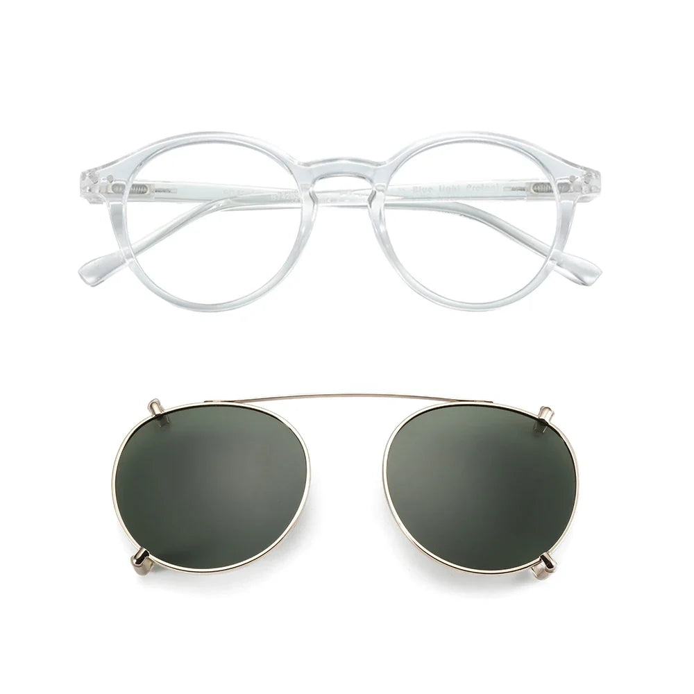 ZENOTTIC 2026 Fashion/Retro Clip On Sunglasses (Anti Blue Light Glasses+Polarized Clip)  for Men Women