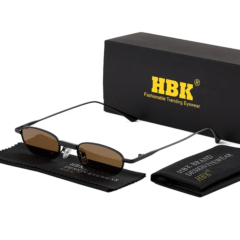HBK New Retro Polarized Sunglasses Men Small Frame Tac Lenses Punk Sun Glasses Women Fishing Outdoor Party Eyeglasses