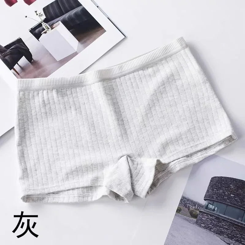 2Pcs Women Solid Cotton Boyshorts Female Soft Big Size Underwear Safety Pants Ladies Briefs Lingerie