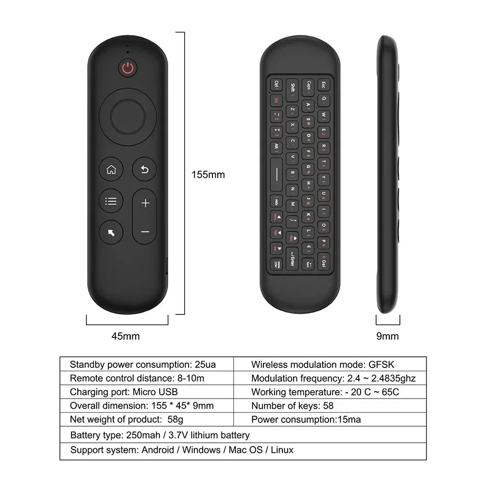Bluetooth 2.4GHz Flying Mouse Keyboard Wireless M5 Air Mouse Voice Backlit Remote Control IR Remote Control for PC Android