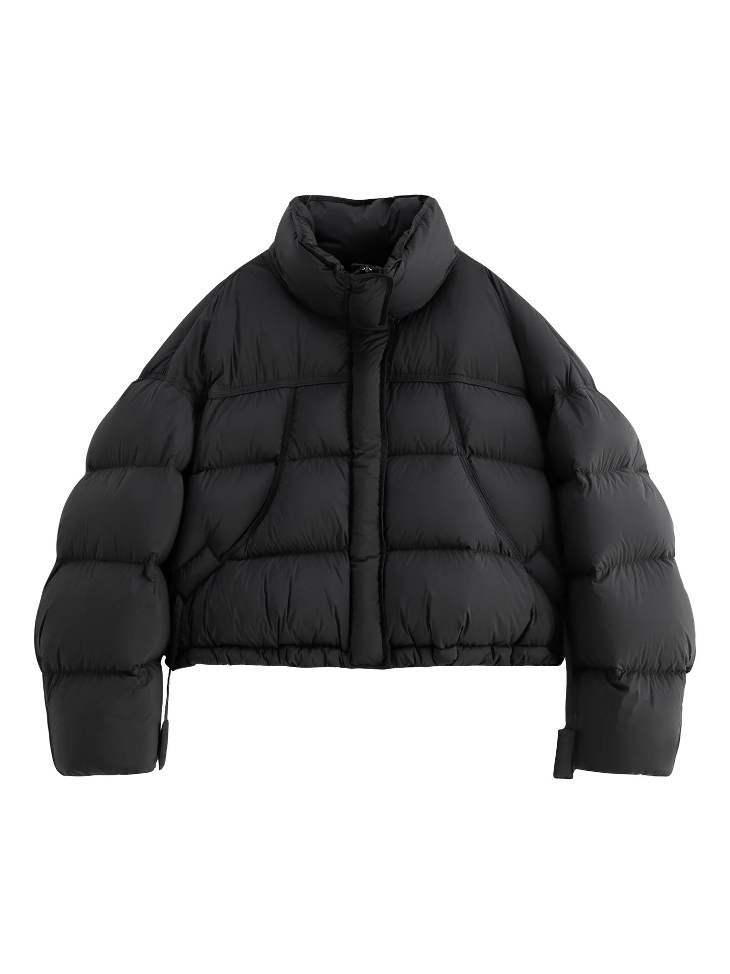 FSLE Winter 2025 Women Cloud-Like Puffer Coat - Stand Collar Short Down Jacket Lazy Chic Style Glossy Finish for Casual Comfort