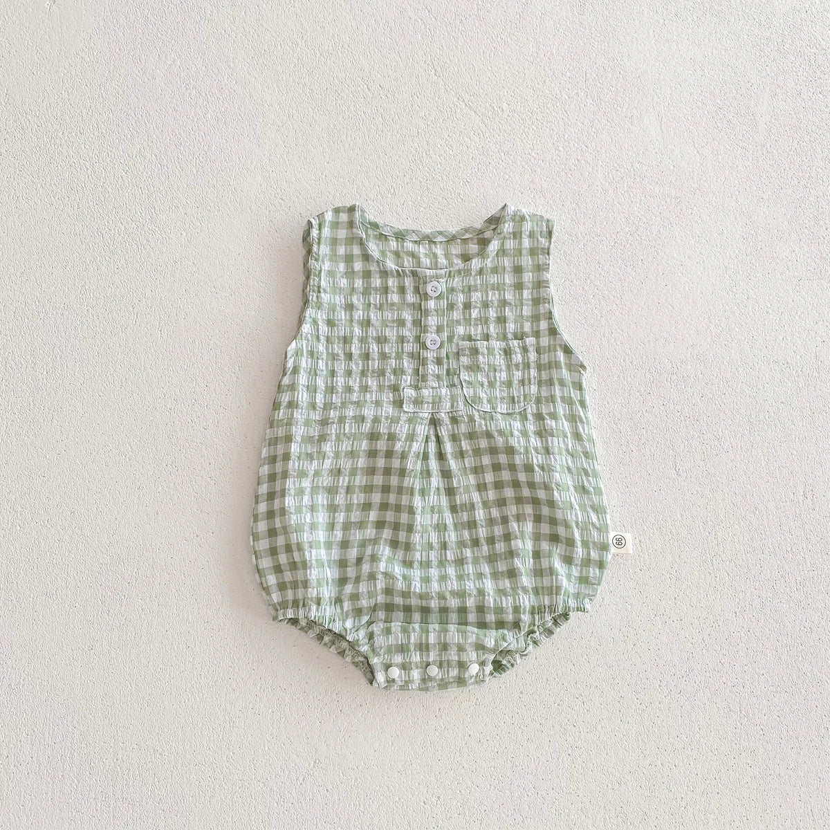 Summer Baby Girls Sleeveless Romper  Plaid Newborn Baby Bodysuit  0-2 Years Old Infant Jumpsuit