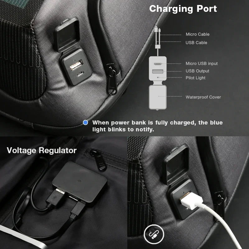 Popular Waterproof Usb Charging Multi-function Bag Solar Battery Power Distribution Board Backpack Portable Equipment Accessory