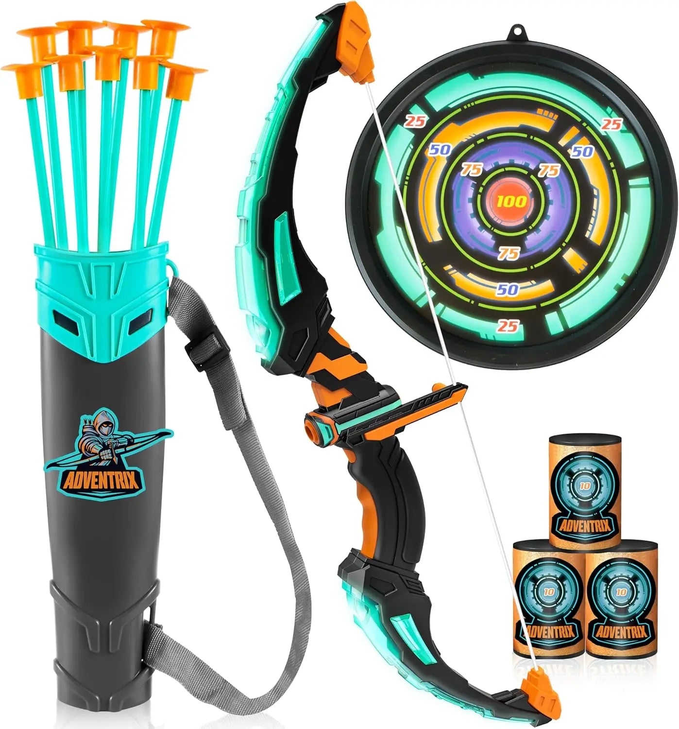 Joyfy LED Light Up Kids Bow and Arrow Set Outdoors