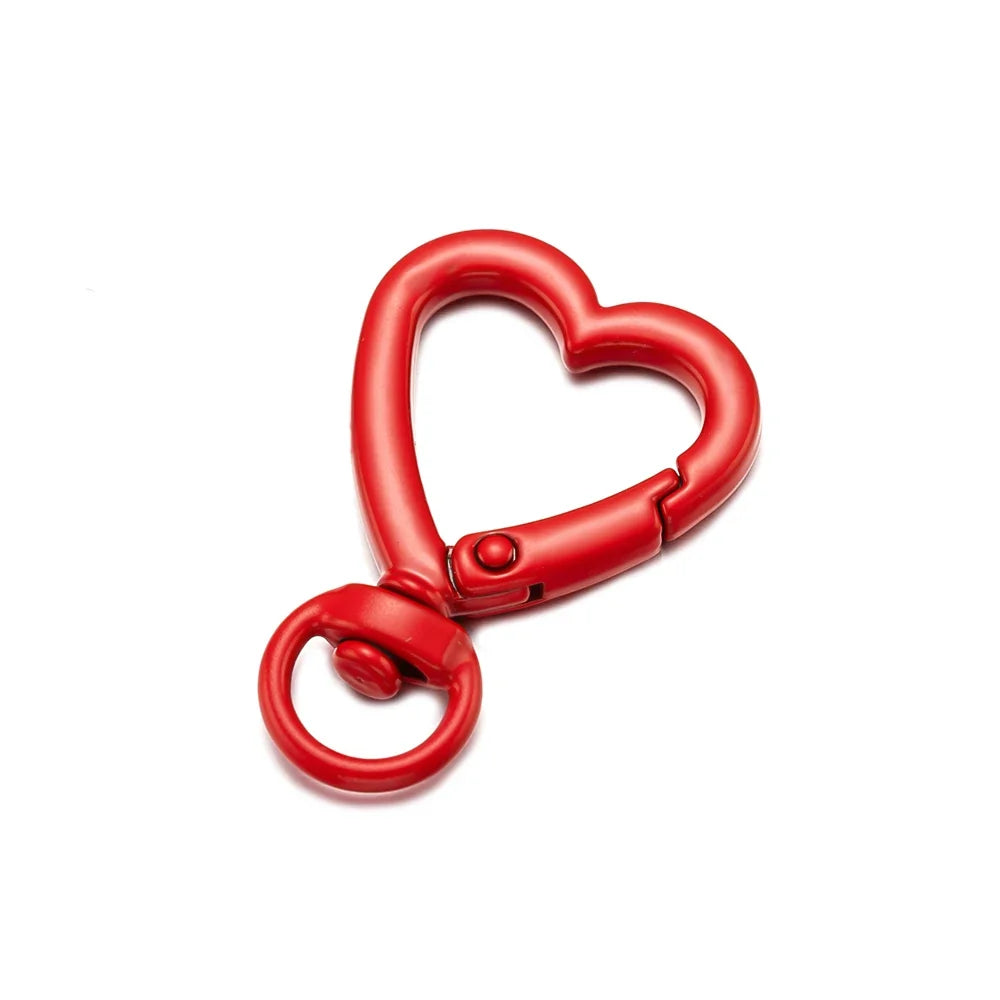 5Pcs Heart Shape Rotation Alloy Lobster Spring Clasps Openable Key Ring  Hook Carabiner Connector Dog Chain Buckles DIY Jewelry