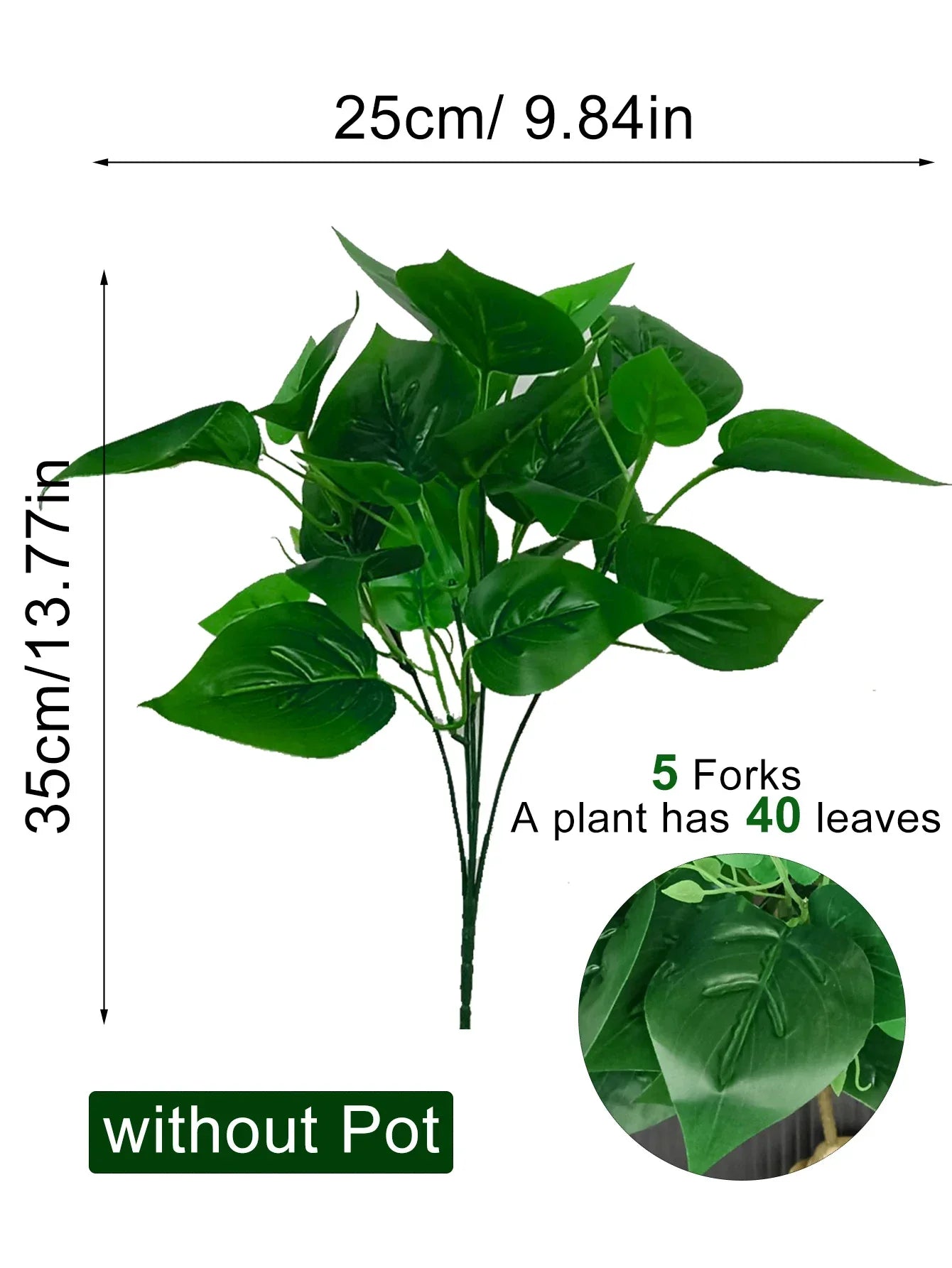 Dlight Decor 50cm Scindapsus Green Plant for Indoor Floor Display