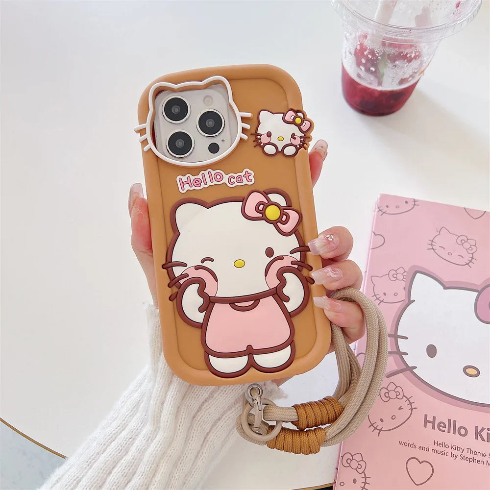Funda de silicona para teléfono con diseño de dibujos animados de Hello Kitty