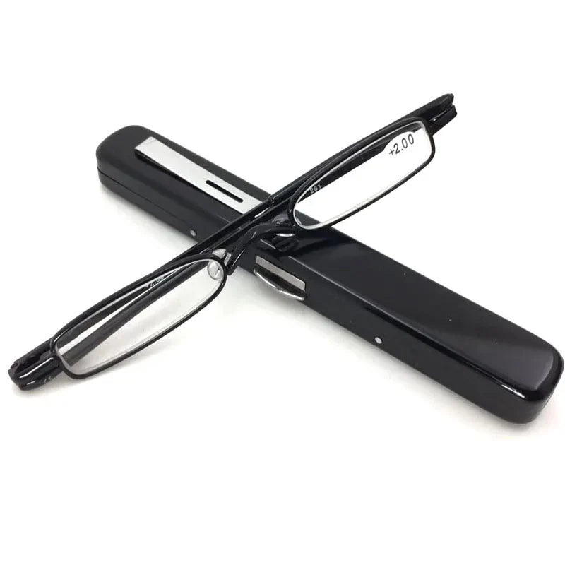 Portable Pen Holder Style Reading Glasses, Ultra-Light Metal, Anti-Blue Light, High-End Glasses for the Elderly.
