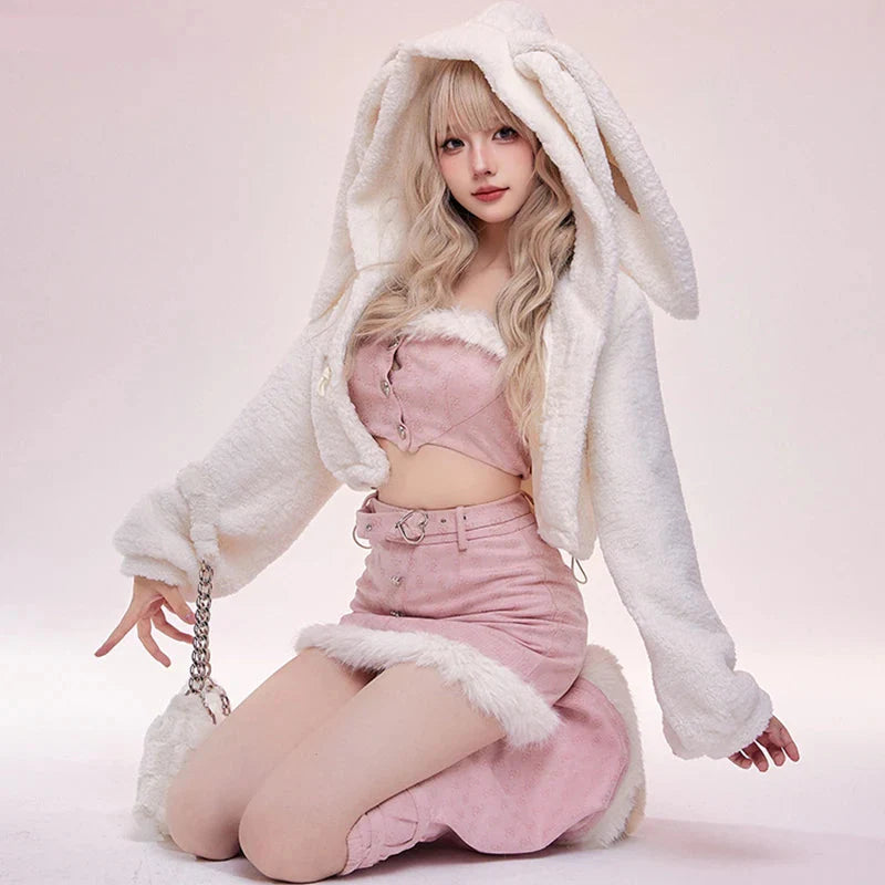 Traje de conejita kawaii de 4 piezas