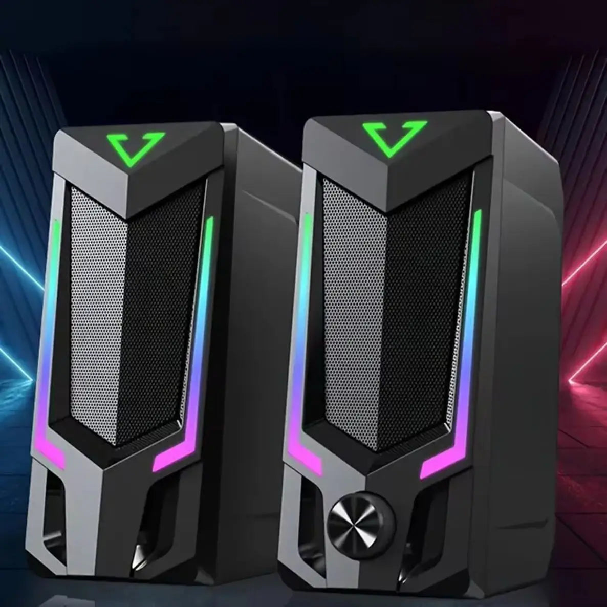 Bluetooth RGB Computer Speaker, Desktop Computer Speaker, Laptop Speaker, Desktop Stereo Speaker, USB Powered, with LED Ambient