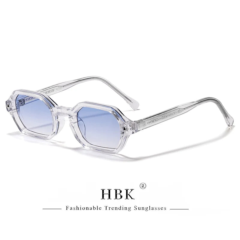 HBK New Fashion Polygon Men Sunglasses Small Frame Cupronickel Core Insert Leg Sun Glasses Outdoor Party Vacation Travel