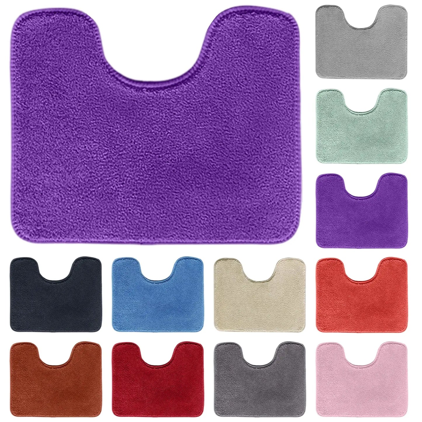 U-Shaped Toilet Mat Bathroom Mat Bathroom Carpet Bathroom Carpet Memory Foam Bath Mat Anti-Skid Super Absorbent