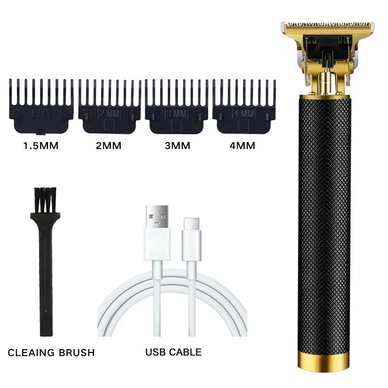 Men's Electric Vintage T9 Hair Clipper For Beard Trim Tools Professional Carving USB Charging Barber Hair Cutting Machine