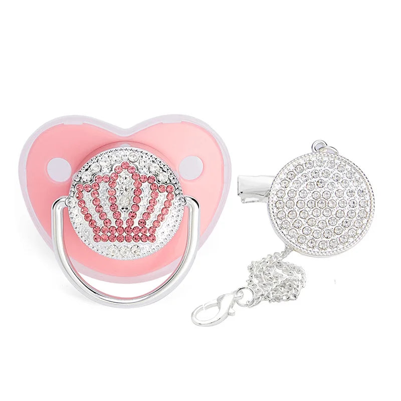 Baby Shower Gifts Baby Pacifier Rhinestone Pacifier Clips Princess