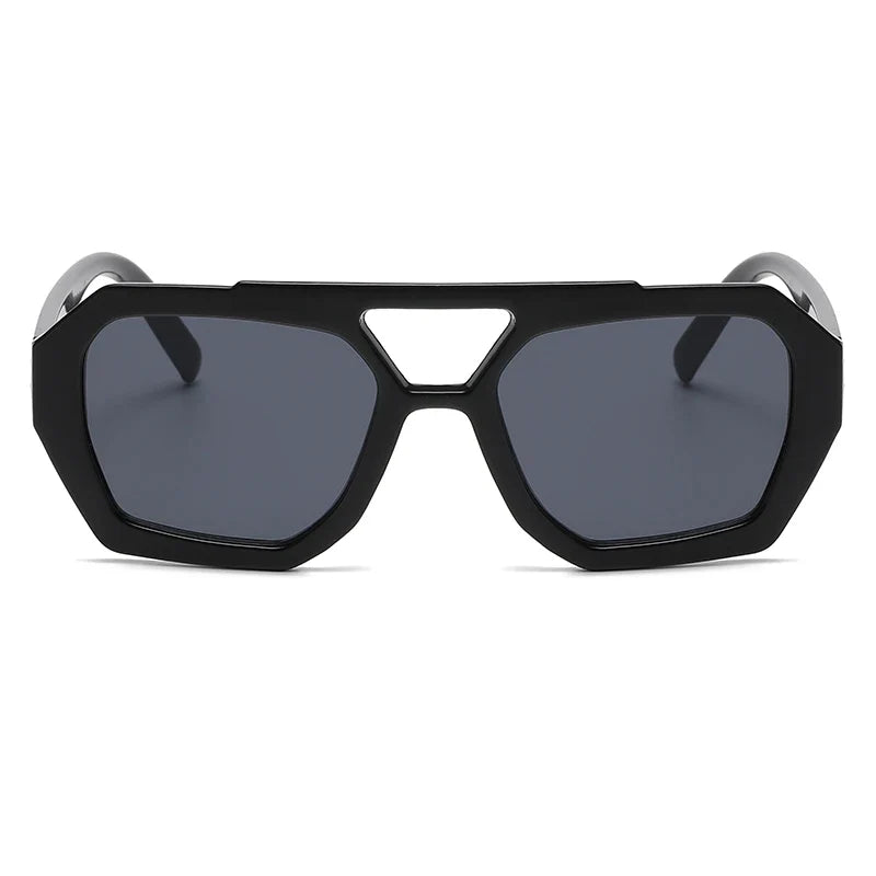 Hiking Women Fashion Polygonal Double Bridge Anti Light Glasses Luxury Minimalist Leopard Pattern Design Eyeglasses UV400