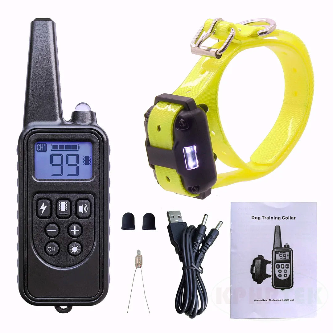 H880 Black Remote Dog Training Collar, For 1/2/3 Dogs, Shock, vibration and beep Function, Rechargeable and Waterproof