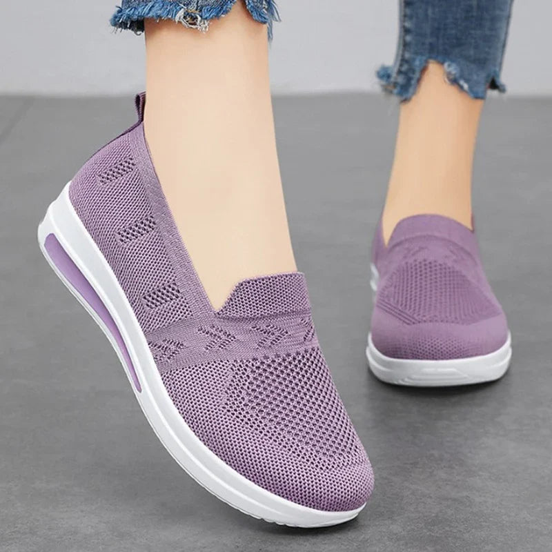 Spring New Women's Sports Shoes, Fashionable, Breathable, Lightweight, Non-slip, Wear-resistant, Casual Sports Shoes, Flat Shoes
