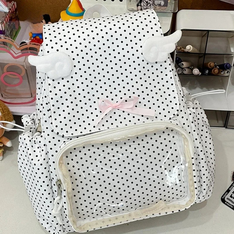 Kawaii Polka Dot Backpack