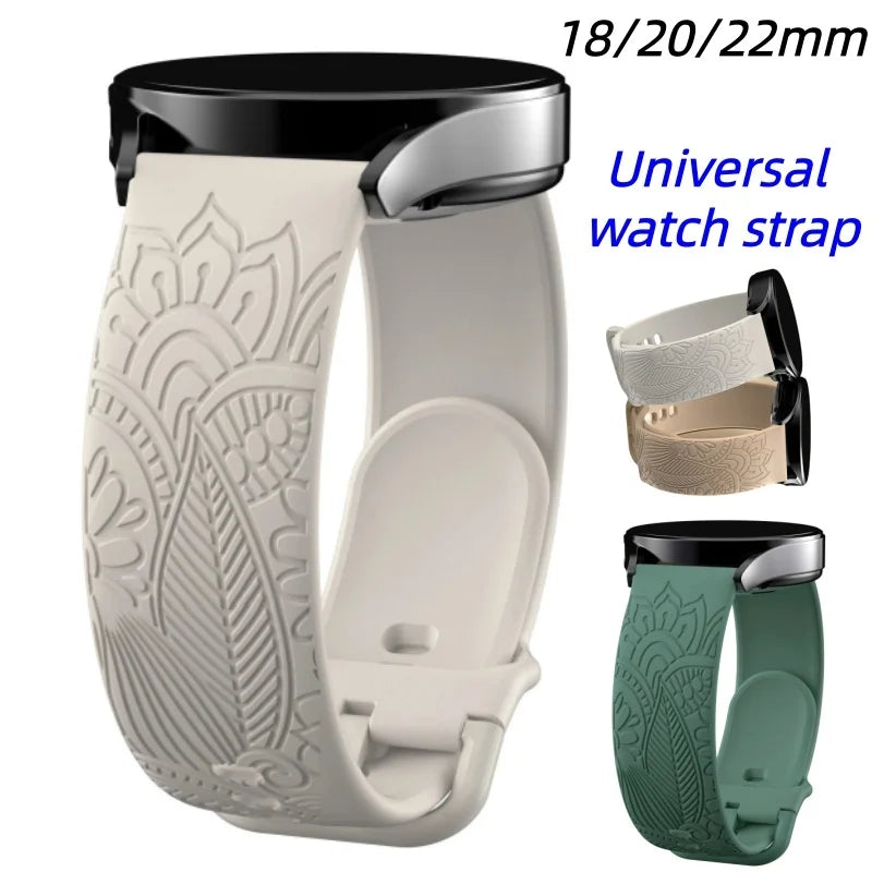 Suunto Race, Vertical & 9 Peak Engraved Mandala Silicone Band