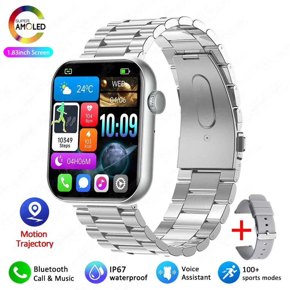 2025 New Sports Smart Watch Men Full Touch Screen Heart Rate Bluetooth Call 1.9 inch AI Voice IP68 Waterproof Smartwatch Women