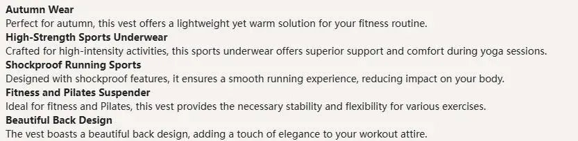 Halter Yoga Vest, Shockproof Running Sports, High-Strength Sports Underwear, Fitness, Pilates Suspender, Beautiful Back, Autumn