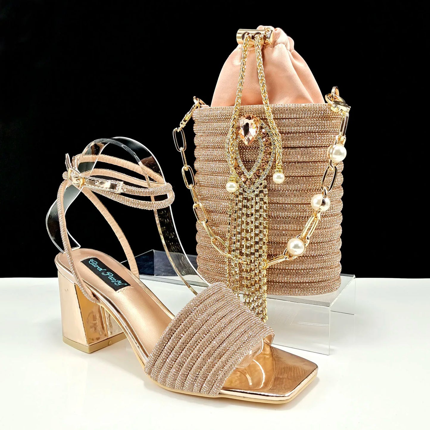 Zapatos de Mujer Último Diseño Italiano con Bolso a juego Conjunto HJJ1-23