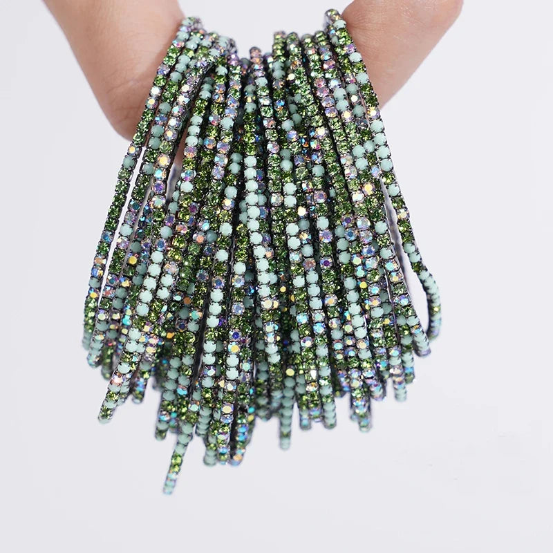 5pcs Fashion Colorful Acrylic Crystal Rhinestone Elastic Bracelet for