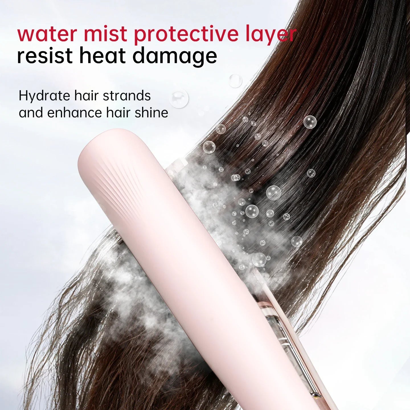 Steam Hair Straightener, Steam Sesh, Reduces Damage, Nourishes Hair & Expedites Straightening, Flat Iron with Press Smooth