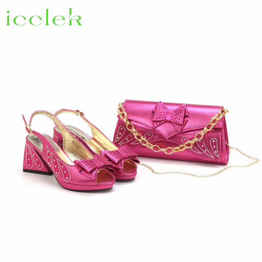 Conjunto de Zapatos y Bolso de Mujer de Nuevo Diseño