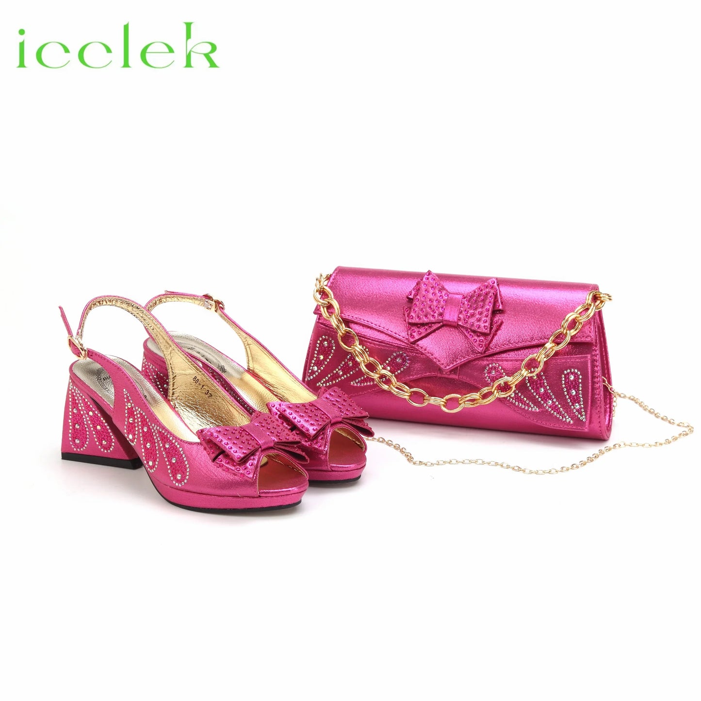Nuevo diseño de zapatos y bolso de mujer Peep Toe