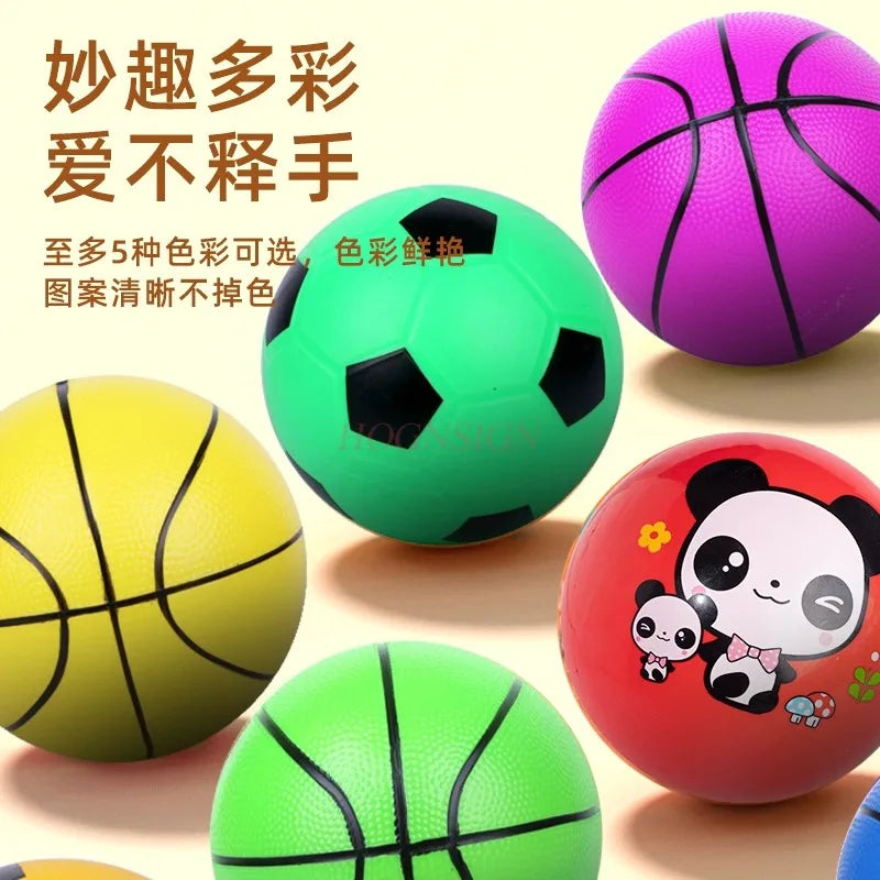 Children's elastic small leather ball, baby racket, basketball, kindergarten, outdoor ball toys for babies
