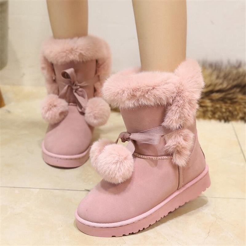 Botas de invierno rosas peludas