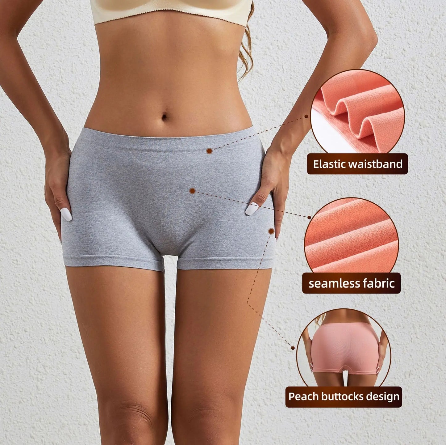 Women's Underwear, Compression Pants, Sports Shorts, Solid Color Underwear, Comfortable and Close Fitting Flat Underwear