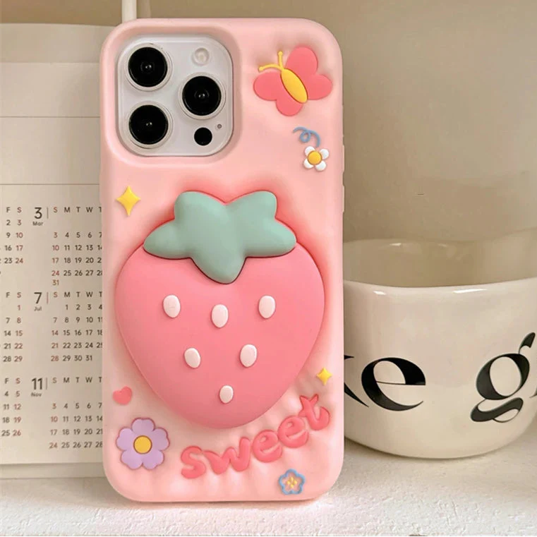 Sweet Strawberry Butterfly iPhone Case