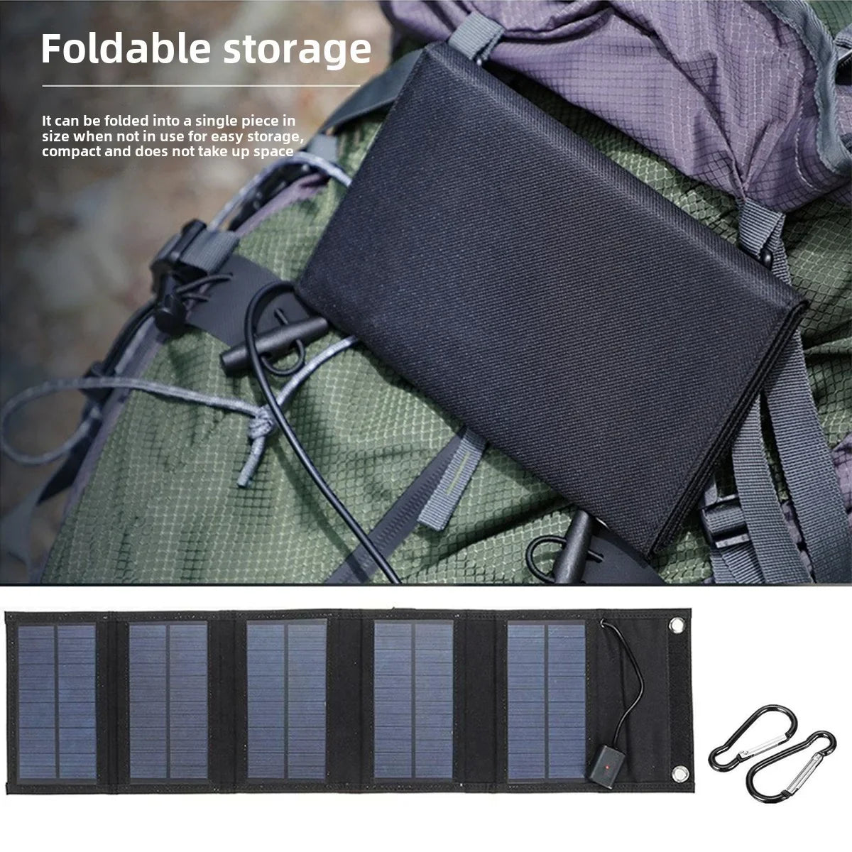 Outdoor Backpack Carry Portable Foldable Waterproof Solar Charging Panel 25W 100W Dual USB Solar Power Source Camping Hiking