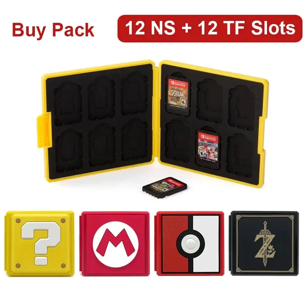 12 in 1 for Switch OLED Hard Game Card Case Storage Box Game Cartridge Case for NS Switch Games for Micro SD Memory Cards