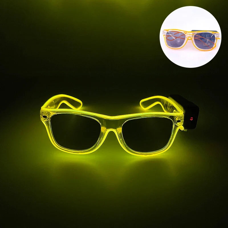 New Cool Wireless Glowing LED Light Up Glasses For Rave Festival Party Luminous Neon Mosaic Sunglasses Club Disco Eye Glasses