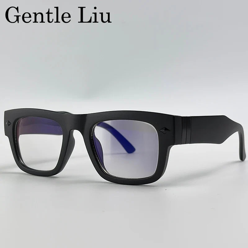 Retro Steampunk Square Photochromic Sunglasses Men Luxury Brand Design Oversized Thick Frame Rivet Sun Glasses For Male Eyewear